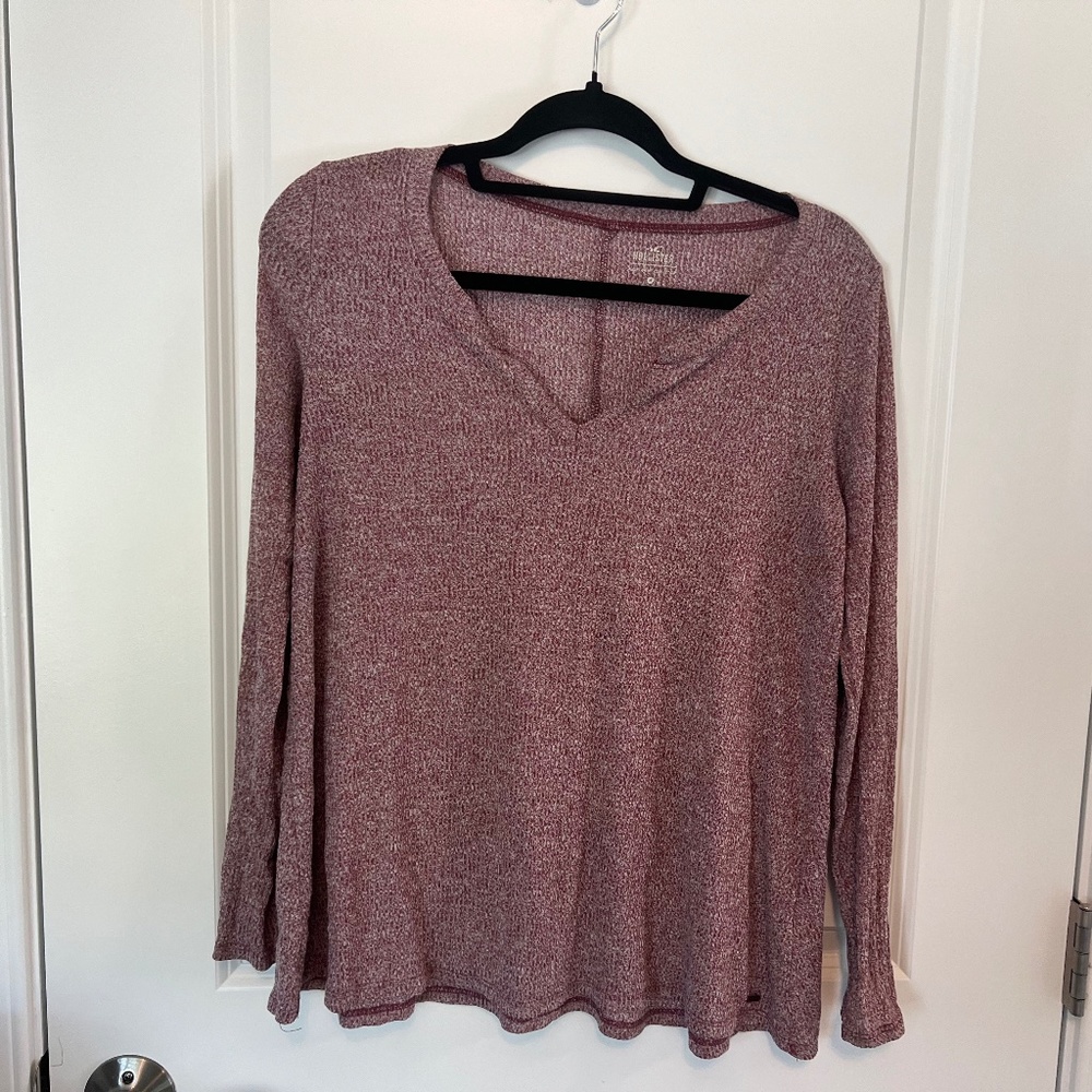 Maroon Hollister Long Sleeve Shirt